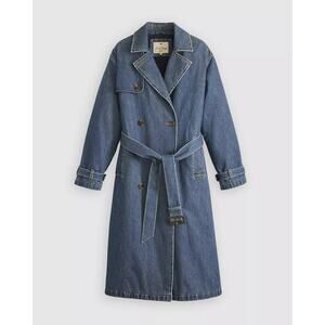 LEVIS WOMEN'S SMALL SPADE TRENCH COAT DARK WASH A89760001 NWT